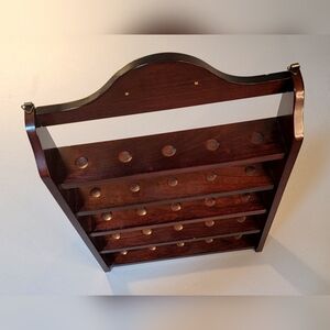 Bombay Company Golf Ball Display Hanging Mahogany Wood Rack Holds 25 Balls